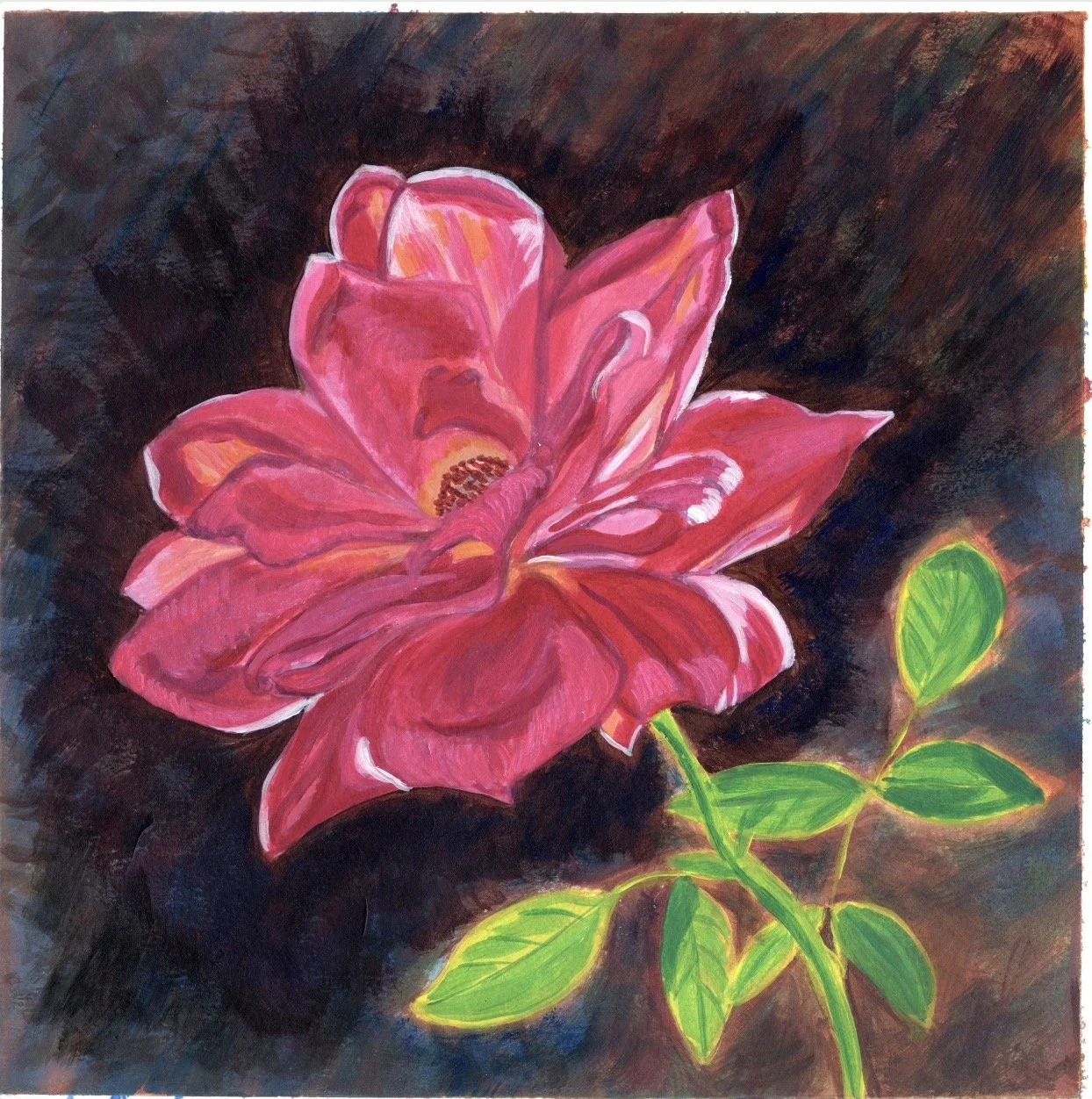 Admiration aka RIP John Lewis, Acrylic on Paper, 8" x 8"