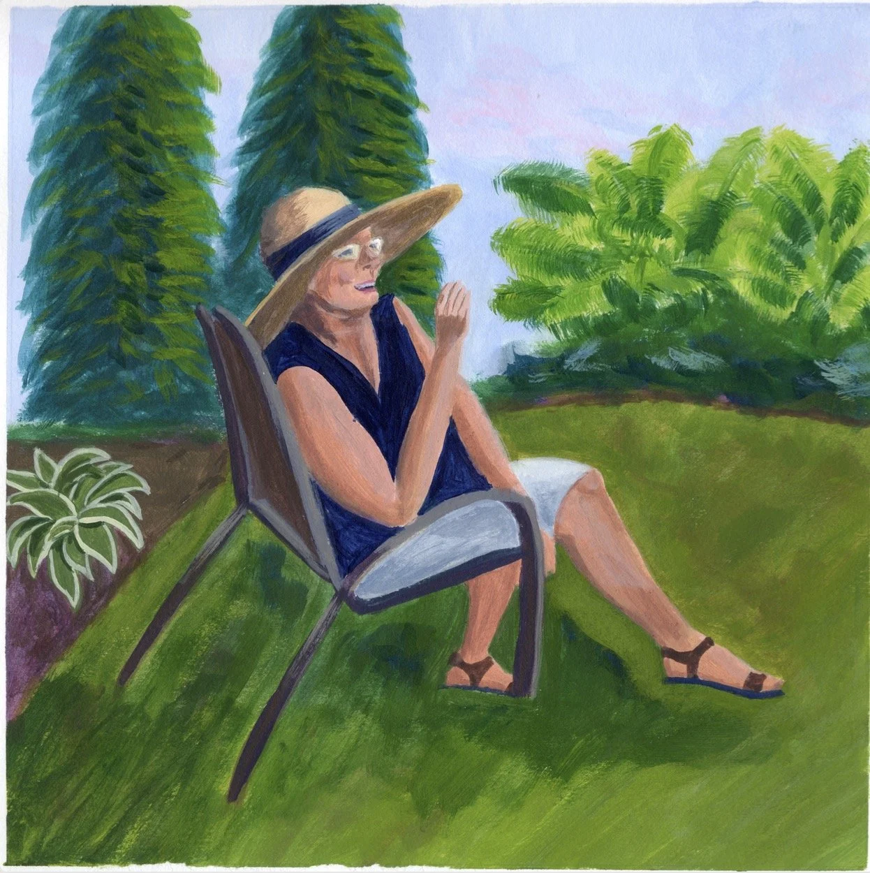 Joyful Spirit, Acrylic on Paper, 8" x 8"