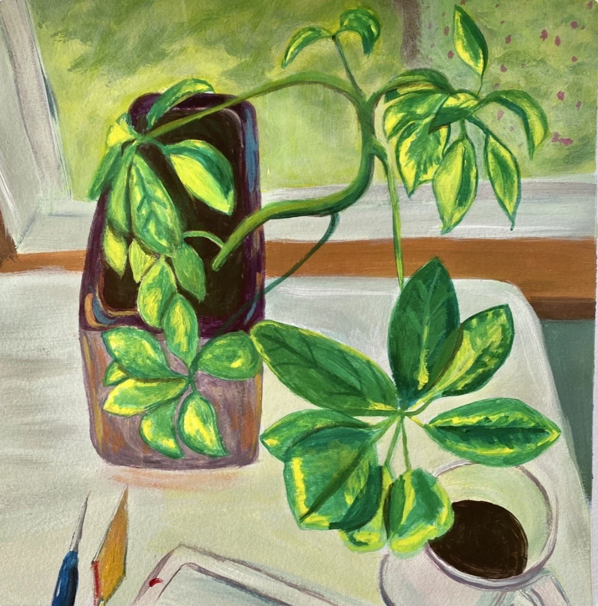 Start Somewhere, Acrylic on Paper, 8" x 8"