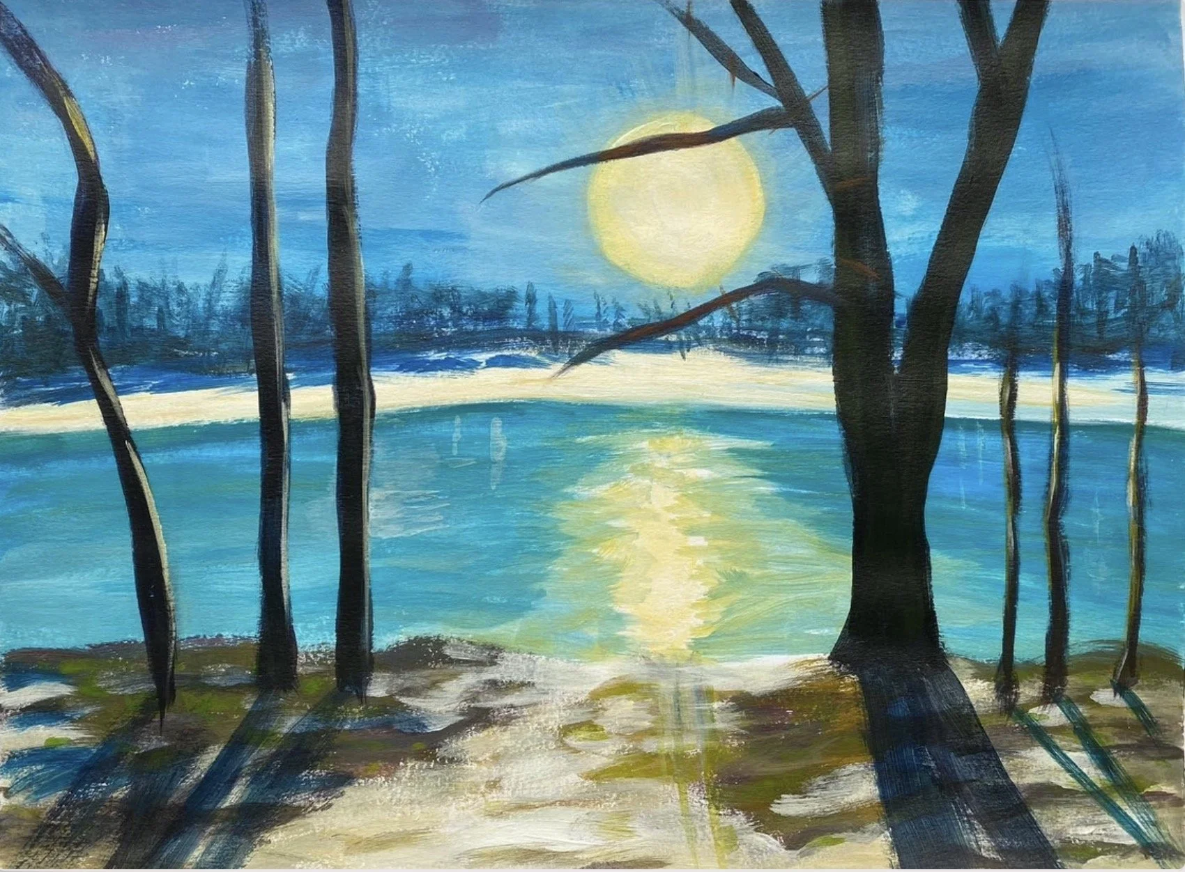 Time To Rest, Acrylic on Paper, 8" x 8"