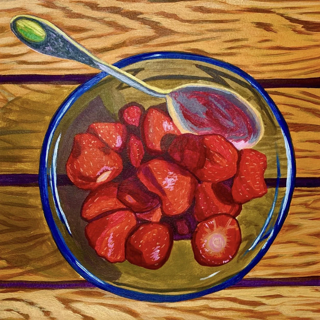 Friendship, Acrylic on Paper, 8" x 8"