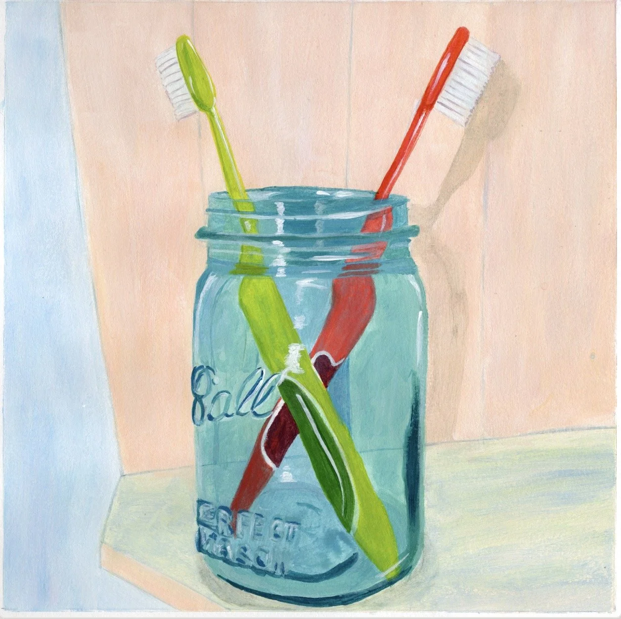 Not Just For Flowers, Acrylic on Paper, 8" x 8"