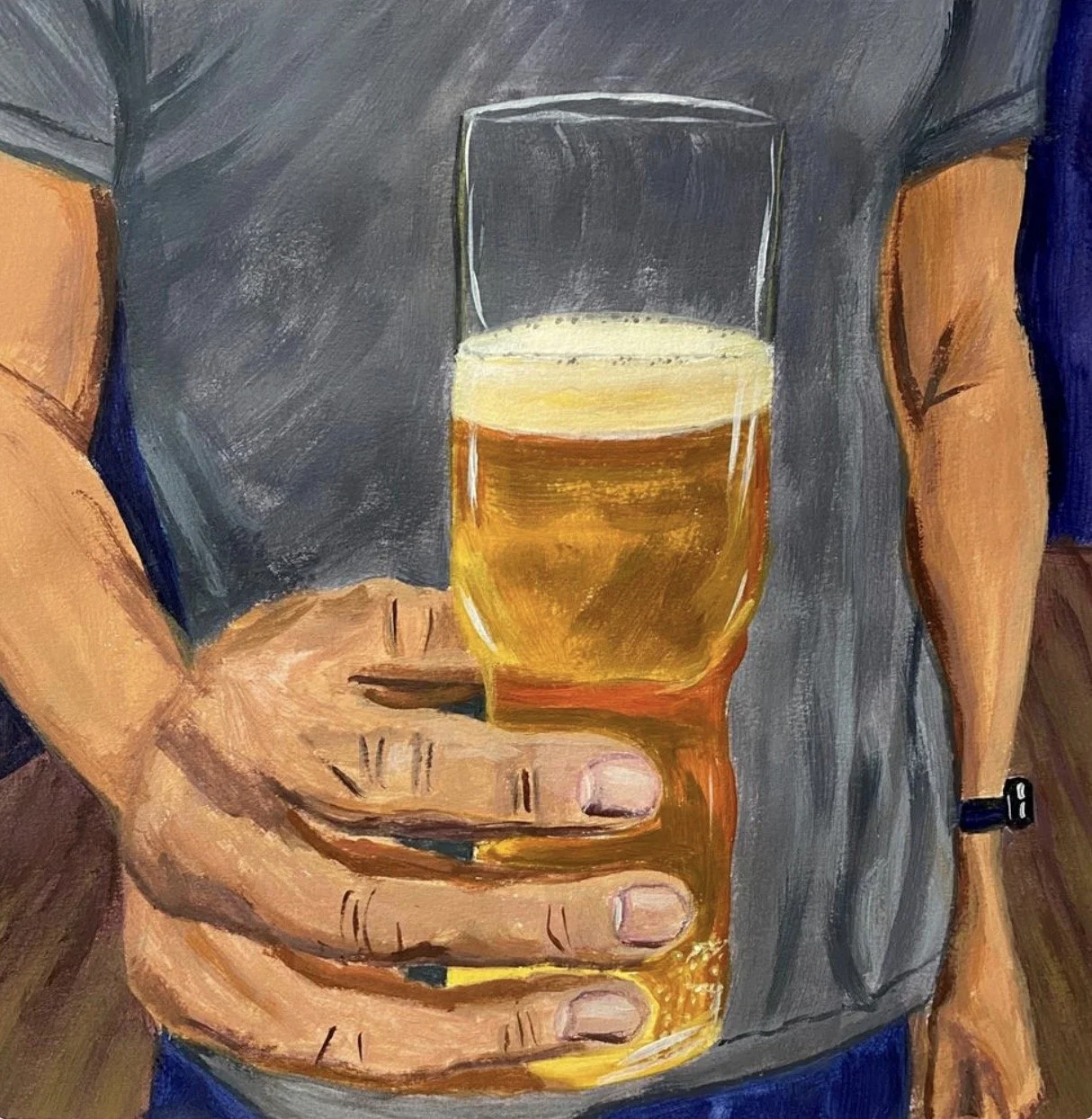 Unwind, Acrylic on Paper, 8" x 8"