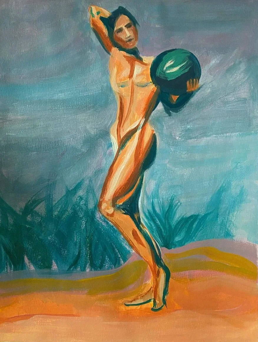 Tchallahawk, Acrylic on Paper, 8" x 8"