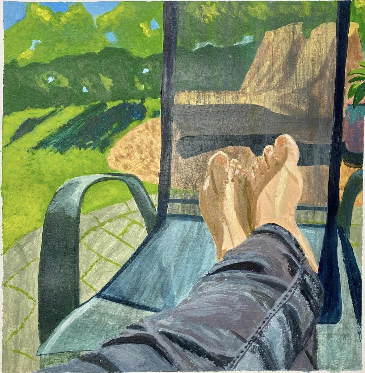Break, Acrylic on Paper, 8" x 8"