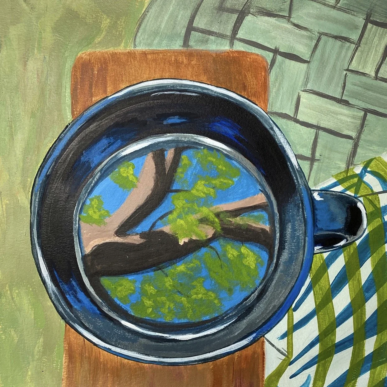 It Feels So Good To Feel Good, Acrylic on Paper, 8" x 8"