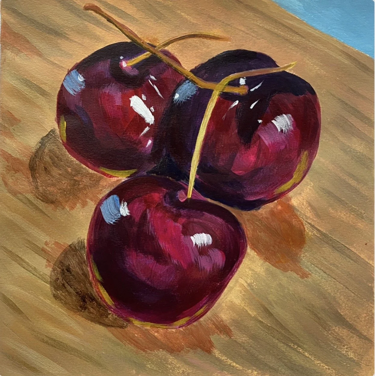 Pre-breakfast, Acrylic on Paper, 8" x 8"