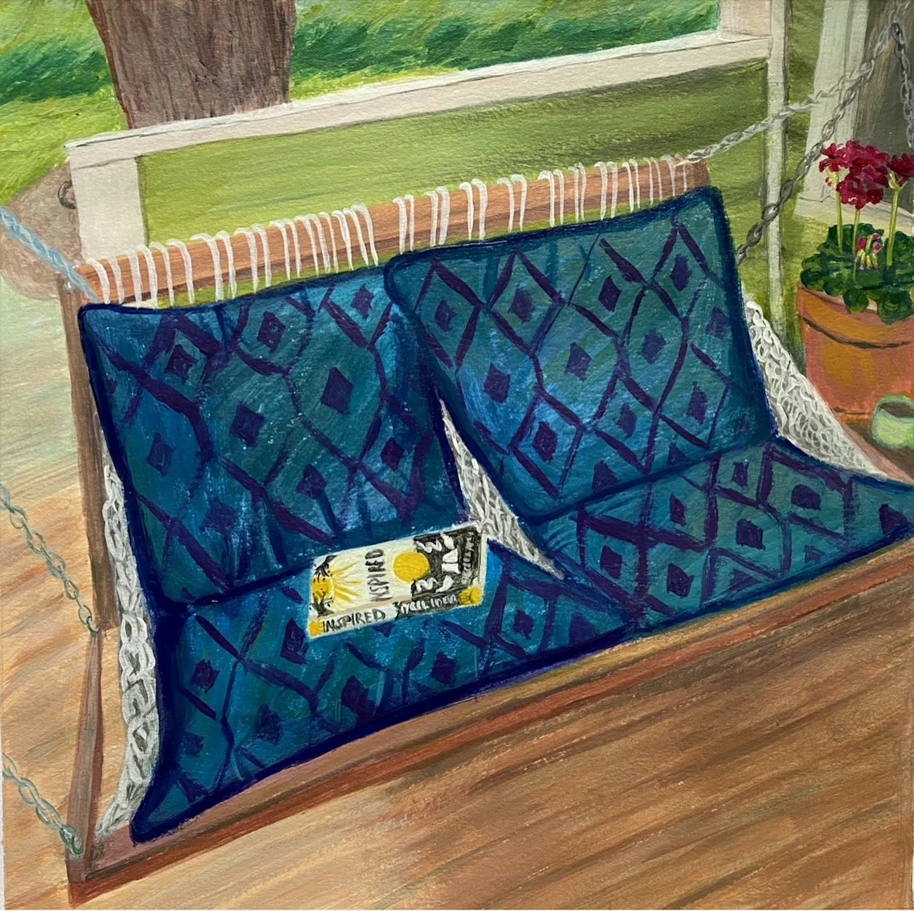 Inspired, Acrylic on Paper, 8" x 8"