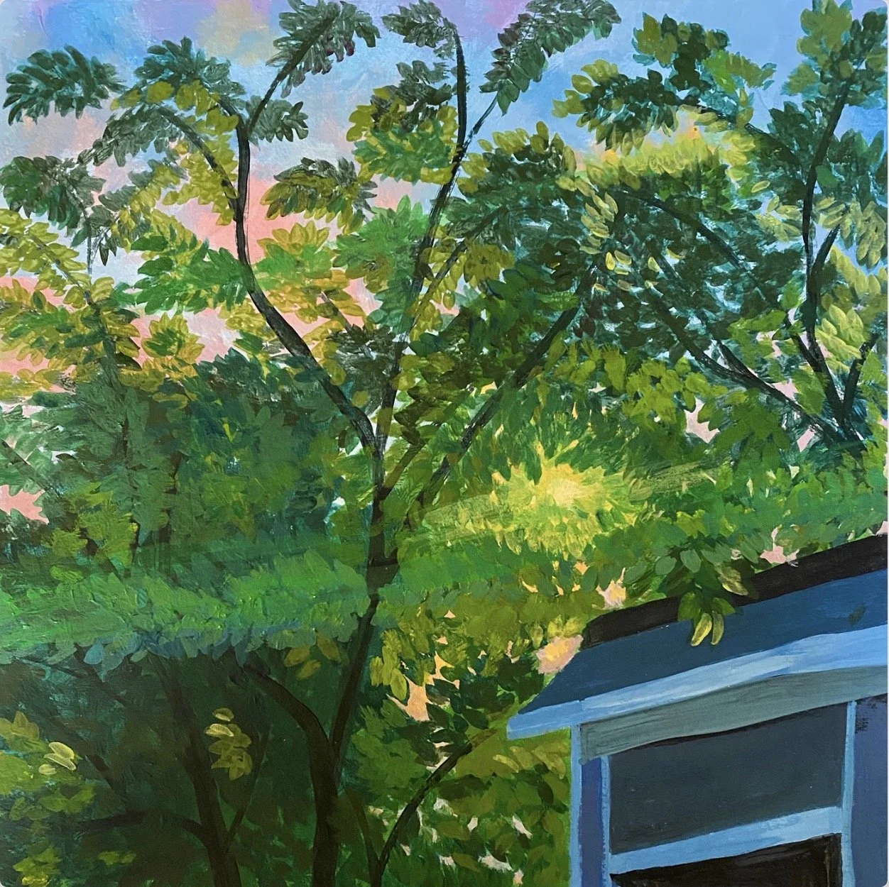 Solstice, Acrylic on Paper, 8" x 8"