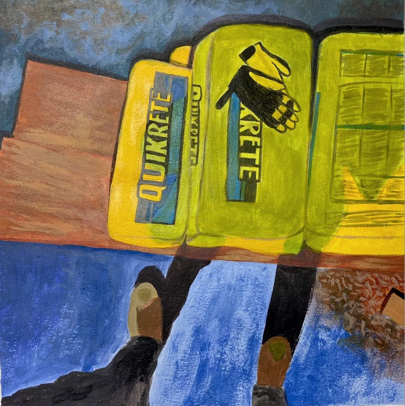 New Foundation, Acrylic on Paper, 8" x 8"