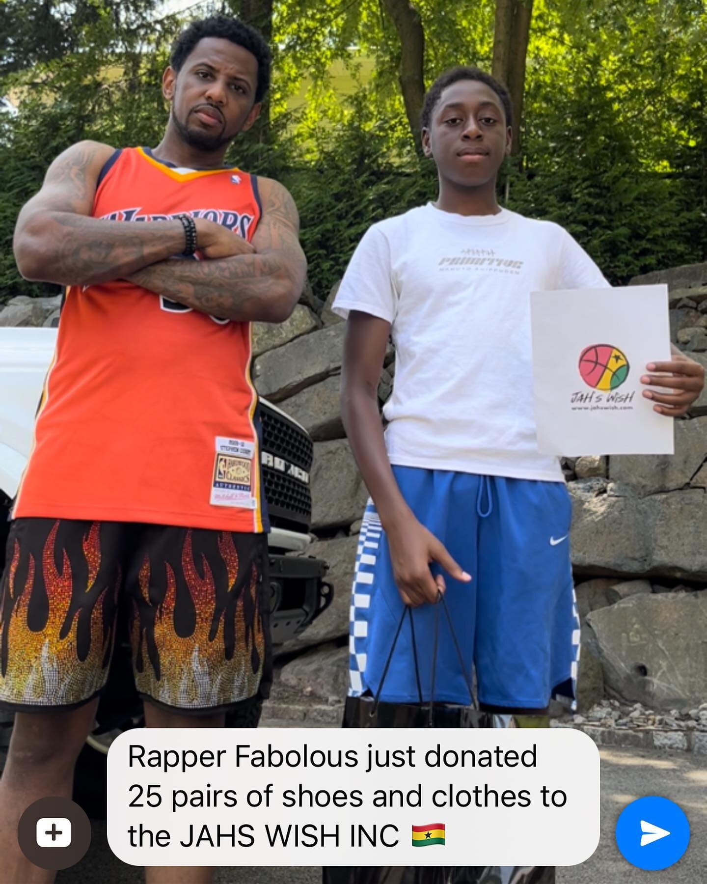 God bless u @myfabolouslife 
 
www.jahswish.com
@jahswish 

#jahswish &trade;️
#fabolous 
#jahswishsneakerdrive 
#jahswıshinc #nonprofit
#philanthropy #charity
#giveback #Ghana #westafrica