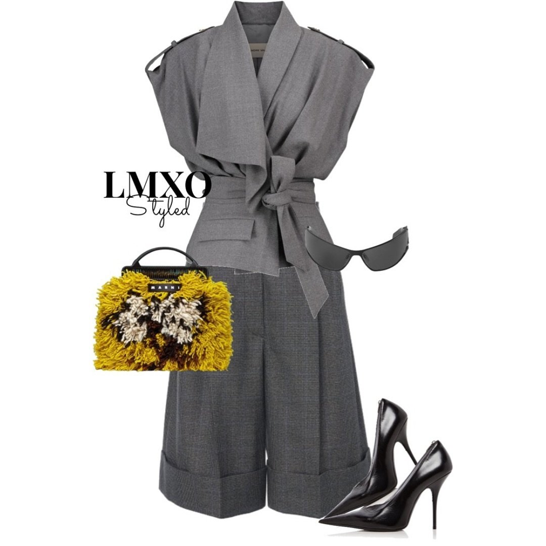 WORK but make it fashion 🖤! Visit Lmxostyled.com for outfit links, alternatives, and dupes! ✨

Outfit Details:
Grey Vest - Alexandre Vauthier
Pants - Miu Miu
Heels - Balenciaga
Bag - Marni
Sunglasses - Off White

#fashion #fashioninspo #outfitinspir
