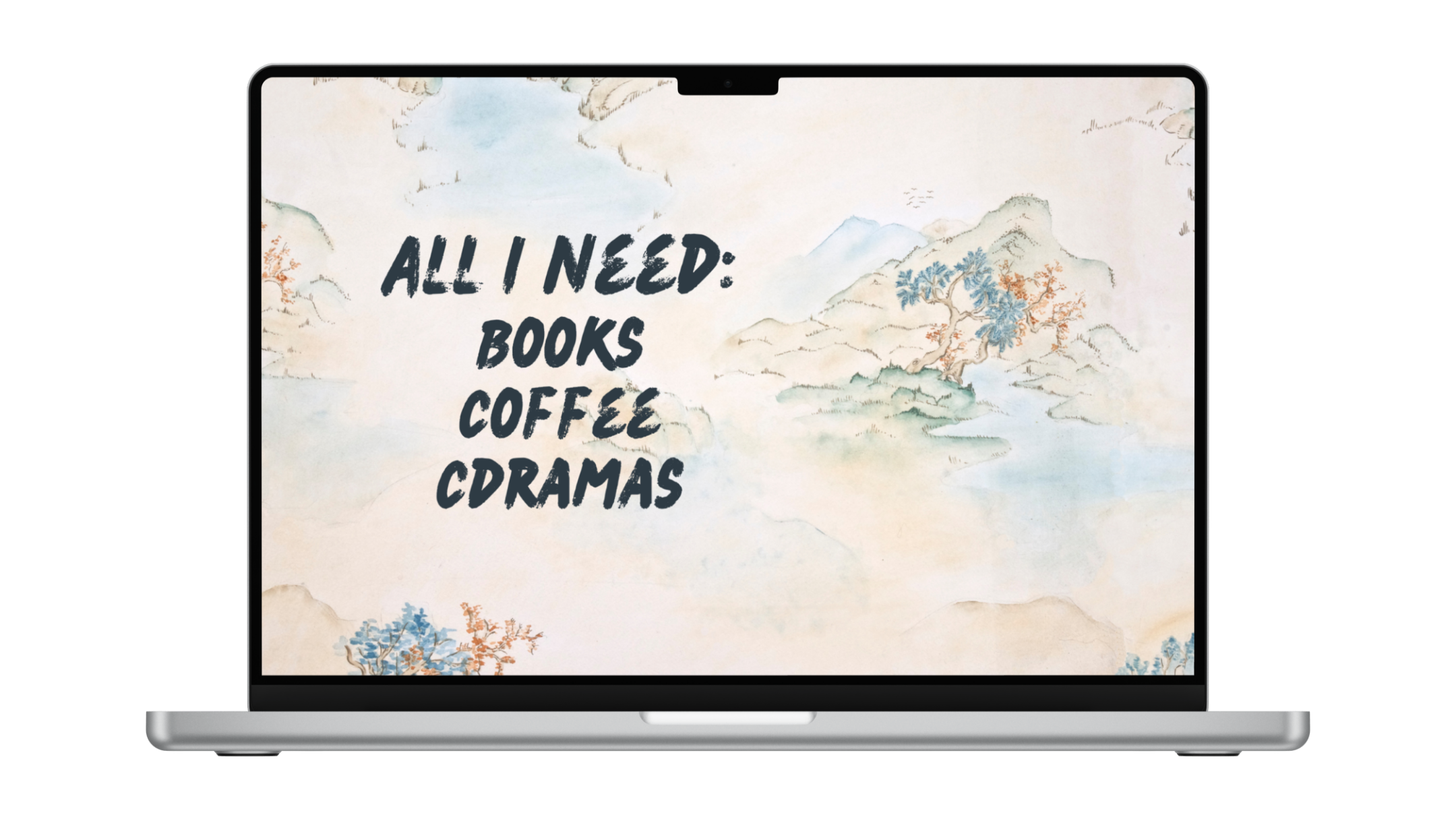 a cozy digital wallpaper background for book lovers and Cdrama lovers