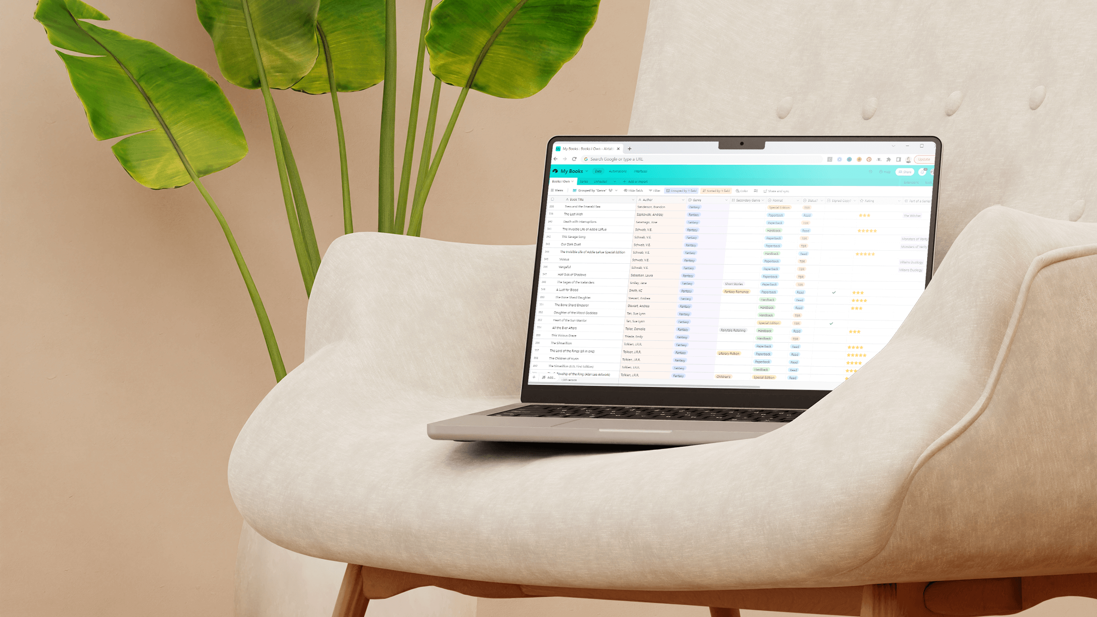 Book tracker template for keeping track of your home library