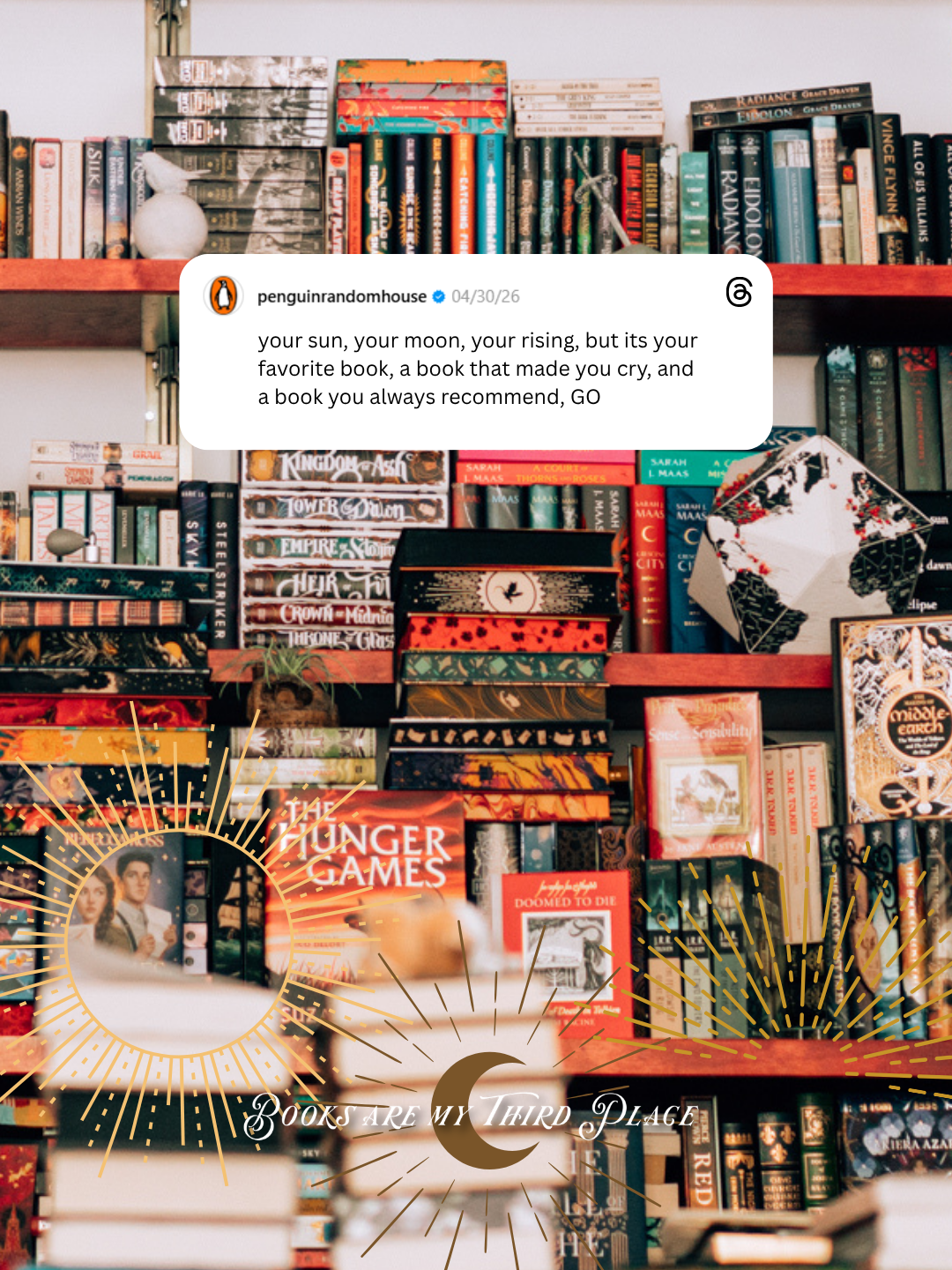 Cute Bookstagram Trend to Try Posting This Week: Your Big Three, but Make it Bookish Recs for Your Sun, Moon, and Rising