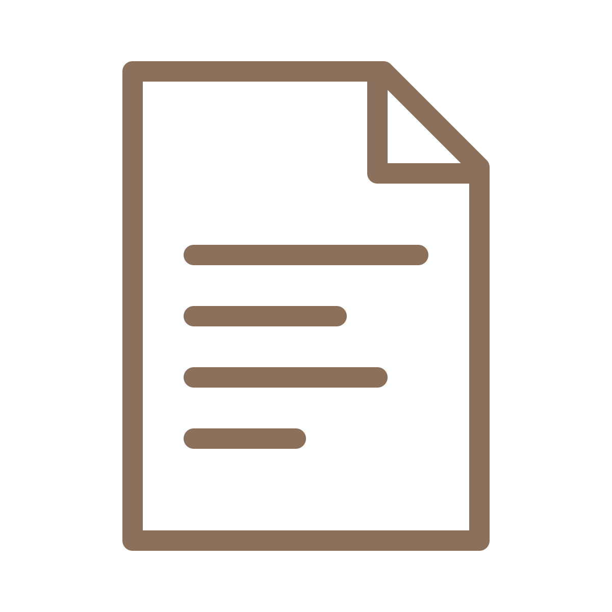 Icon of a document or paper with lines of text and a folded corner.