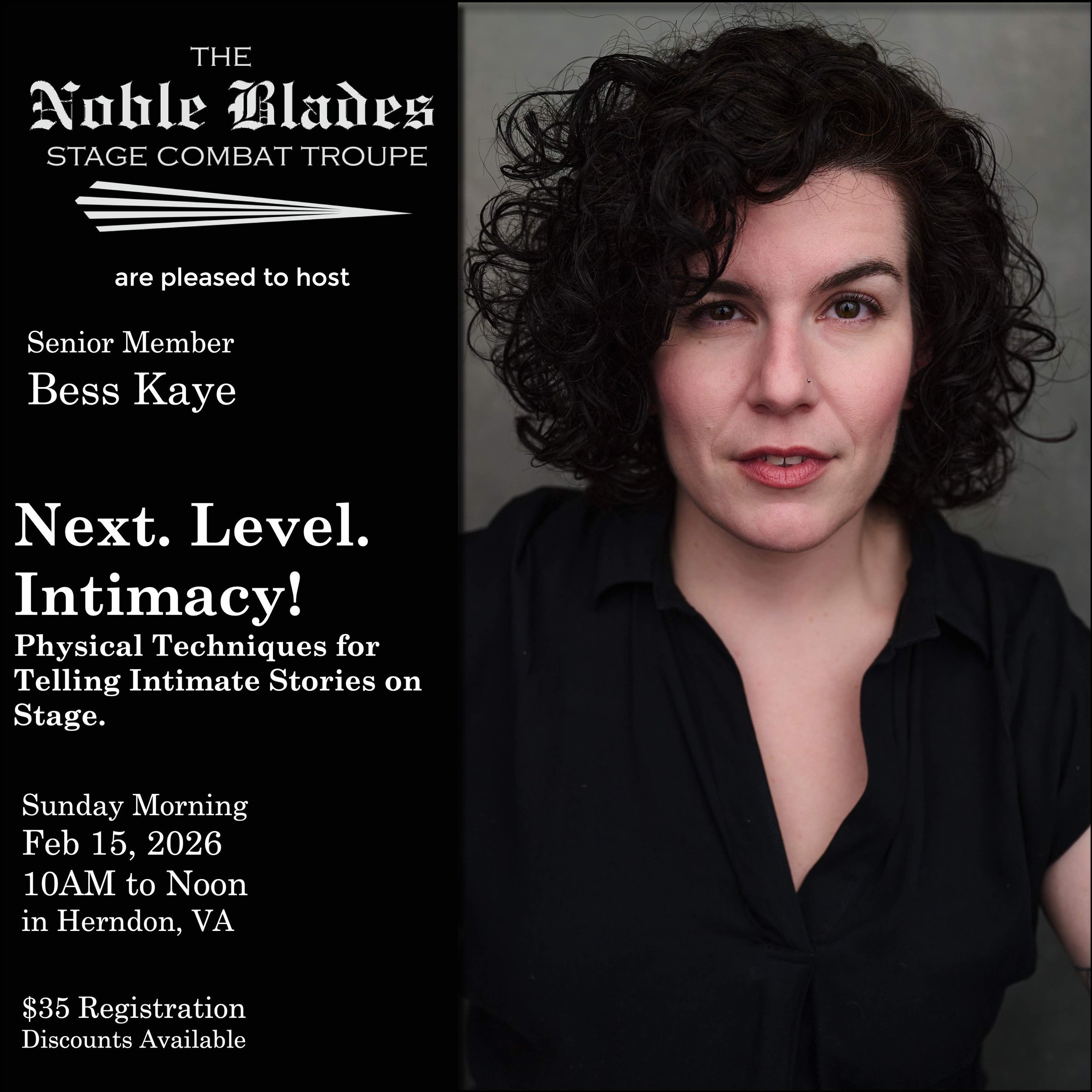 Next. Level. Intimacy! Physical Techniques for Telling Intimate Stories on Stage.