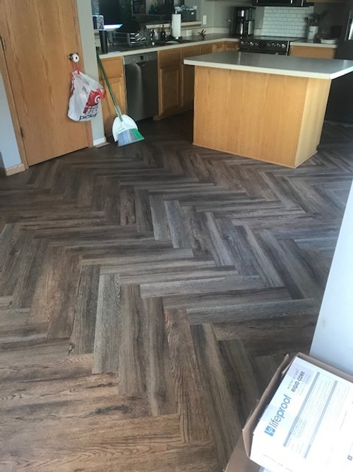 Finished Herringbone Floor Installation