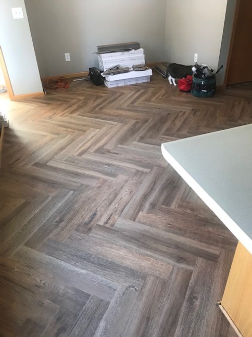 Herringbone Floor Installation