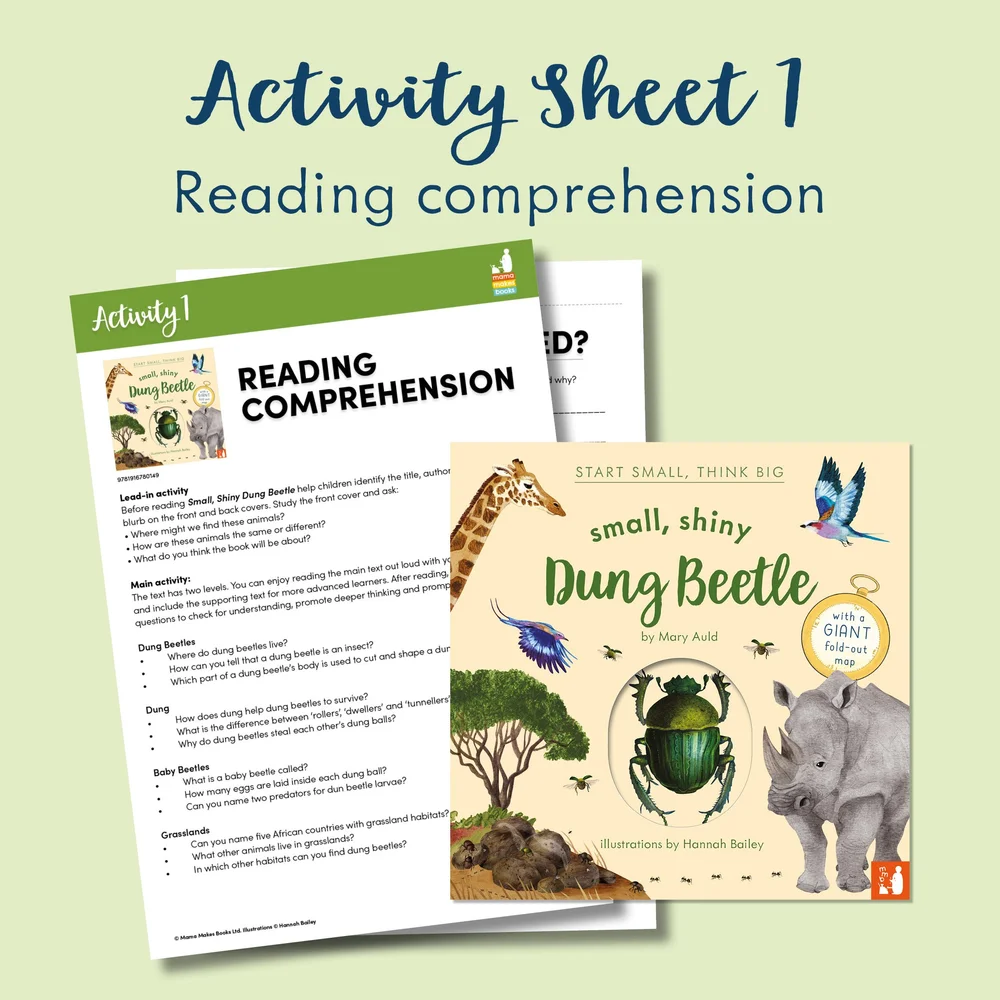 Small, Shiny Dung Beetle Activity Sheets  mama makes books