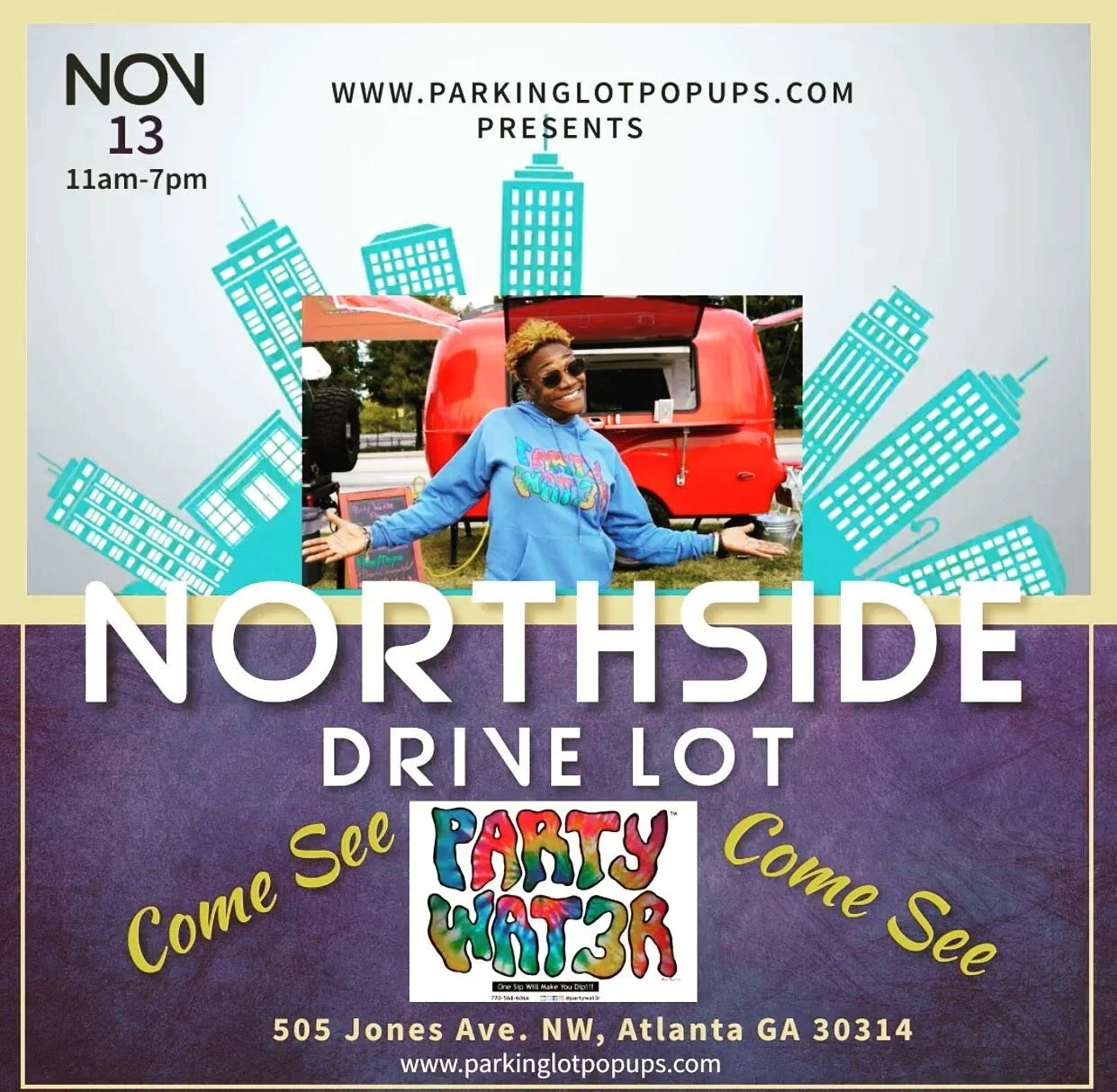 Graaaaaaaaand rising my Peeps!!! I&rsquo;ll be at  the Parking-lot-Pop-up today from 11am-6pm and if you&rsquo;ll looking for something to do, pull up! I&rsquo;ll have some amazing Party Wat3r and merch, see you soon! #PartyWat3r
#socialintrov3rt #re