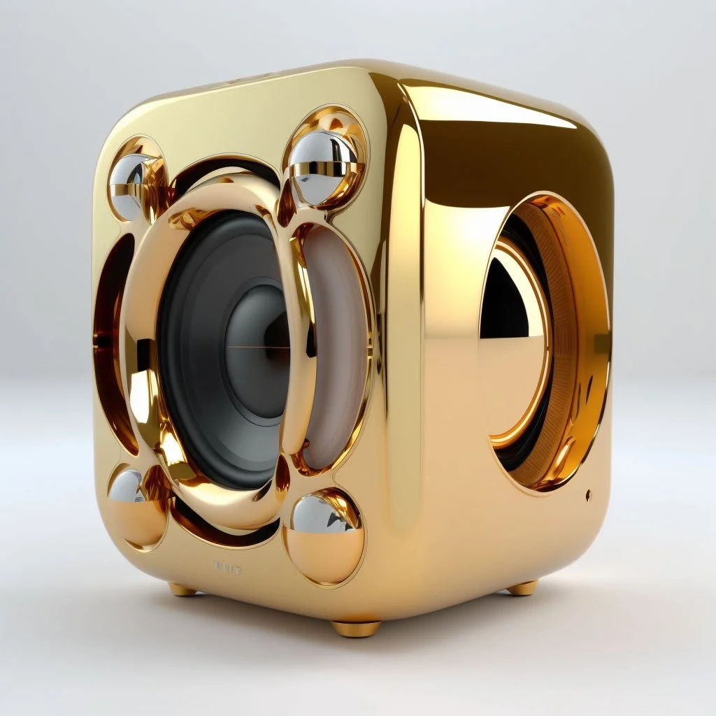 chrome speaker gold subwoofer