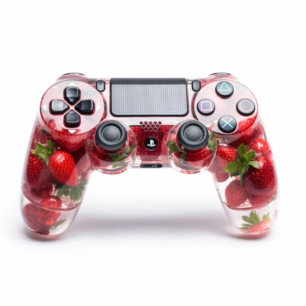 PS4 Controller Clear full of strawberries