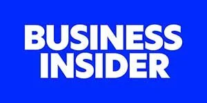 Business Insider logo with white text on a blue background.