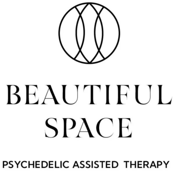 Logo with concentric circles and text 'Beautiful Space - Psychedelic Assisted Therapy'