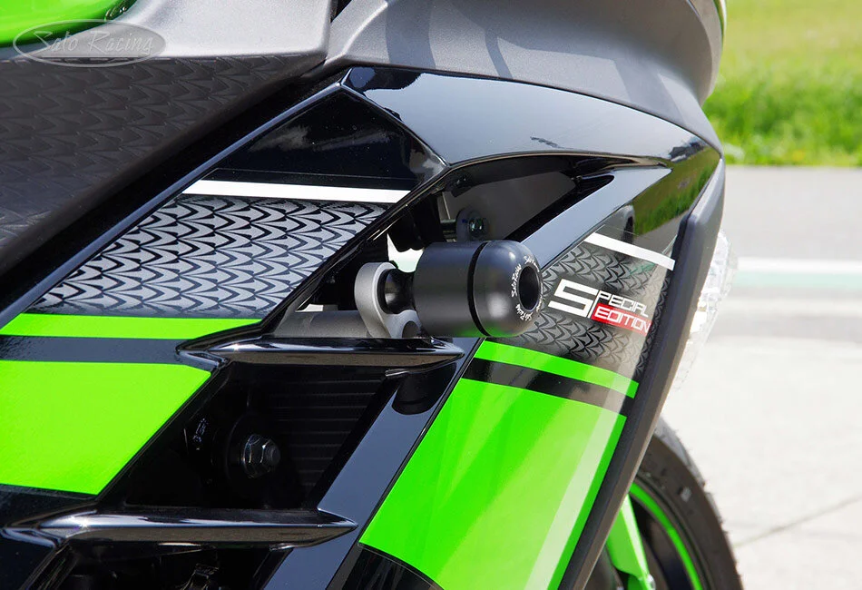 OGGY KNOBS FRAME SLIDERS BLACK - KAWASAKI NINJA 300 '12-17