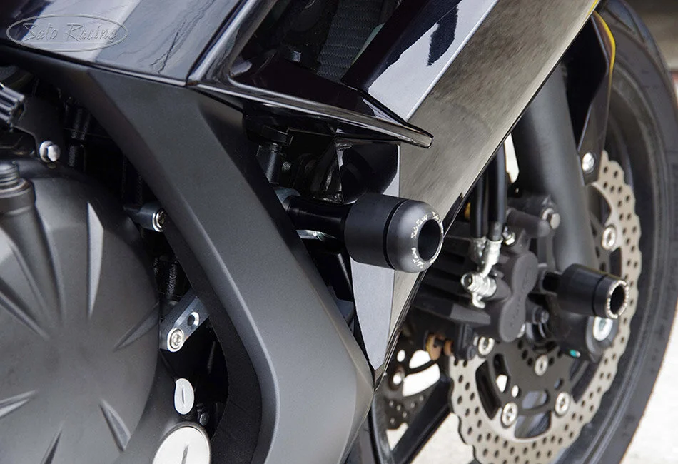 Protect Your Ride: 4-Piece No Cut Frame Sliders For Kawasaki Ninja 650 (2017-2023) – Black