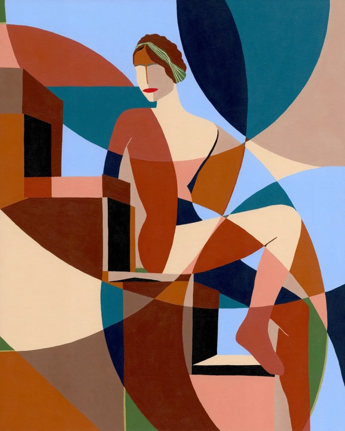 Caught between choices, &lsquo;Limbo&rsquo; captures the essence of introspection and the beauty of uncertainty.  Featured in @britishvogue and @arteditmagazine 

This original piece combines retro aesthetic with a contemporary touch. 

76 x 61cm, Ac