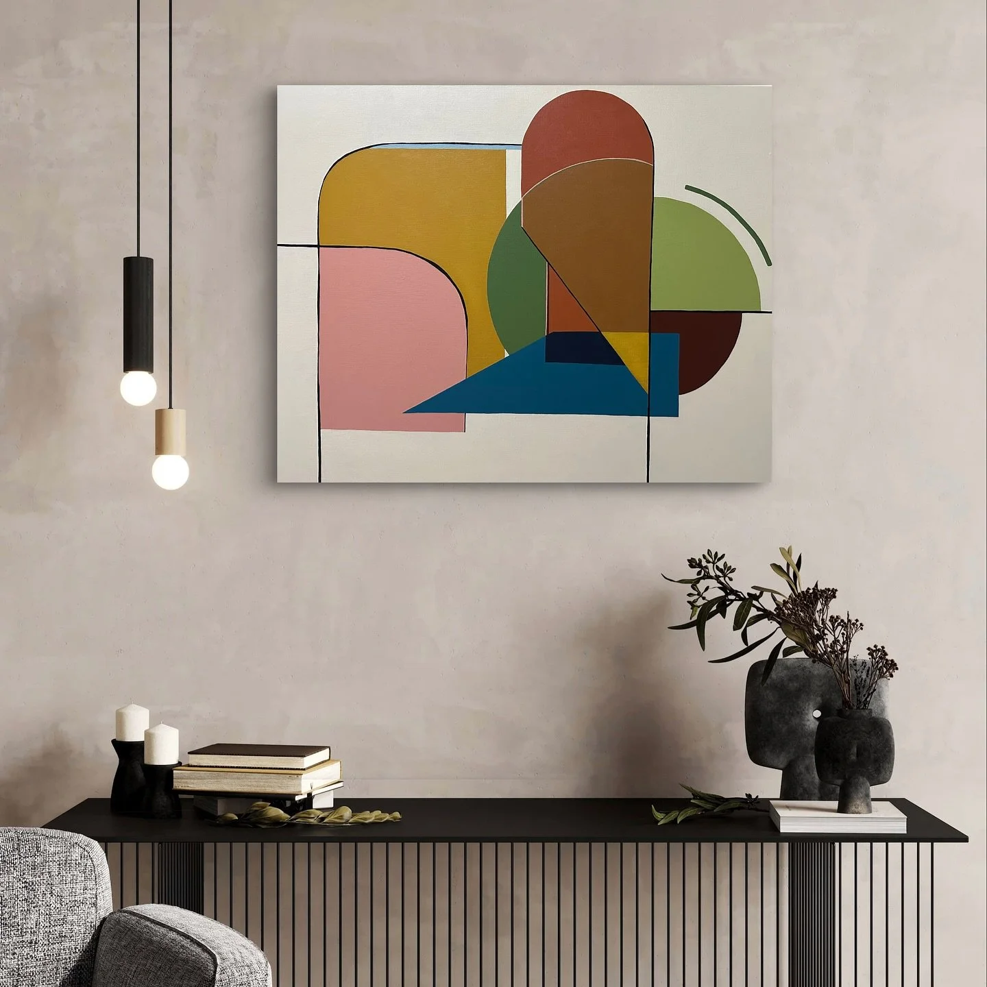 Sold 🔴 

Thank you to my amazing new collector in VIC - &lsquo;Hay Bales&rsquo; is on its way to your front door! 📦 ✈️ 🛻 

Purchased via www.ginawardart.com.au 

#australianartist #interior #geometric #sold #artcollector #interiordecor #victoria #