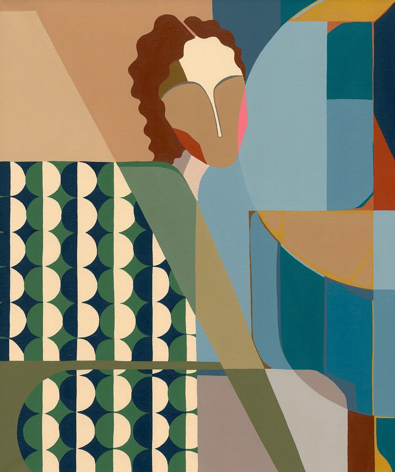 &lsquo;Blue Moon&rsquo; came together during one of those late nights in the studio, when the world felt still and calm. 

This piece blends soft, feminine curves with bold, geometric shapes&hellip; a balance I&rsquo;m always drawn to. The palette br