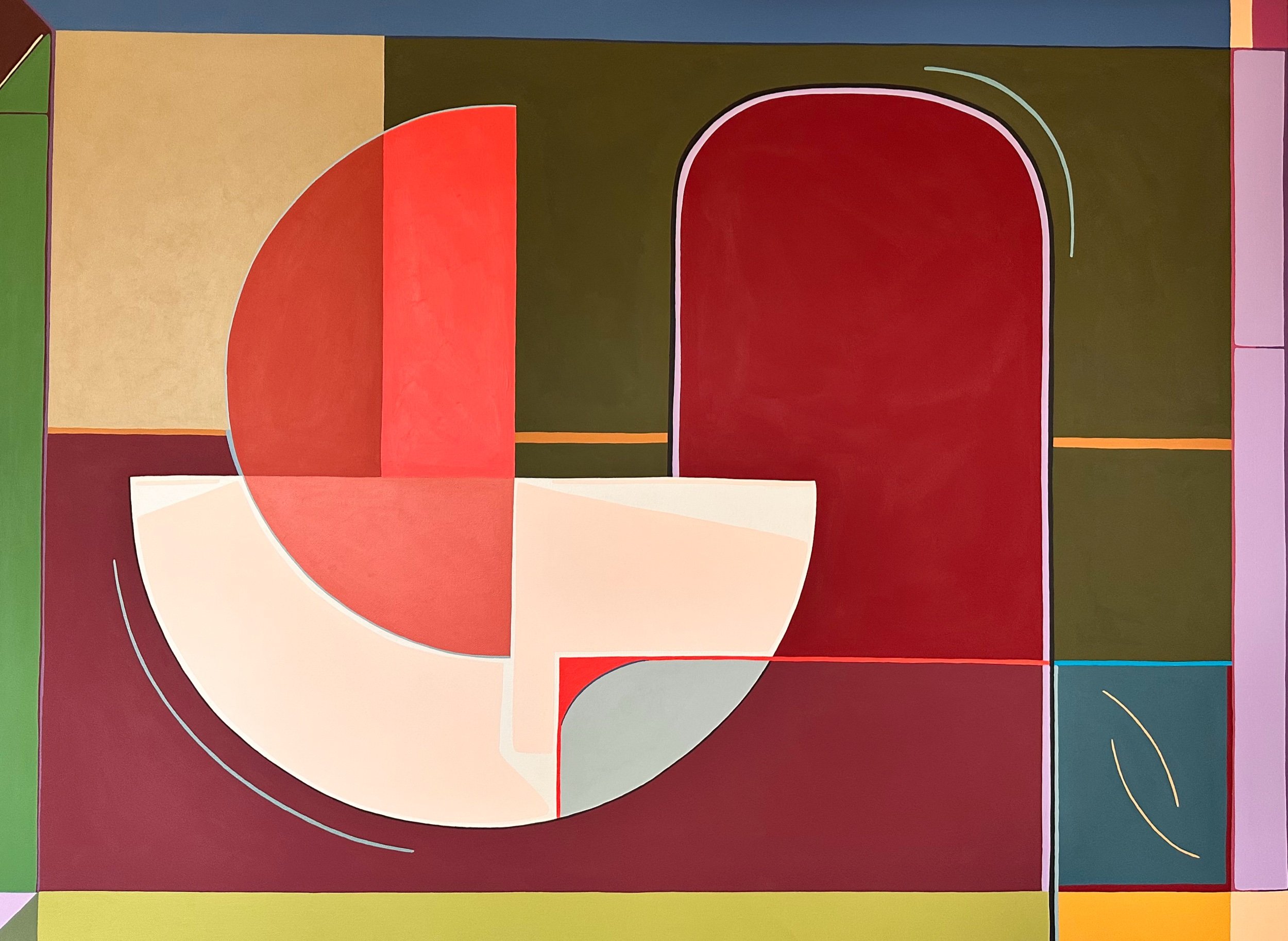 Statement geometric apple artwork by Australian contemporary artist Gina Ward symbolising beauty, complexity and the contrast between external appearances and internal realities.