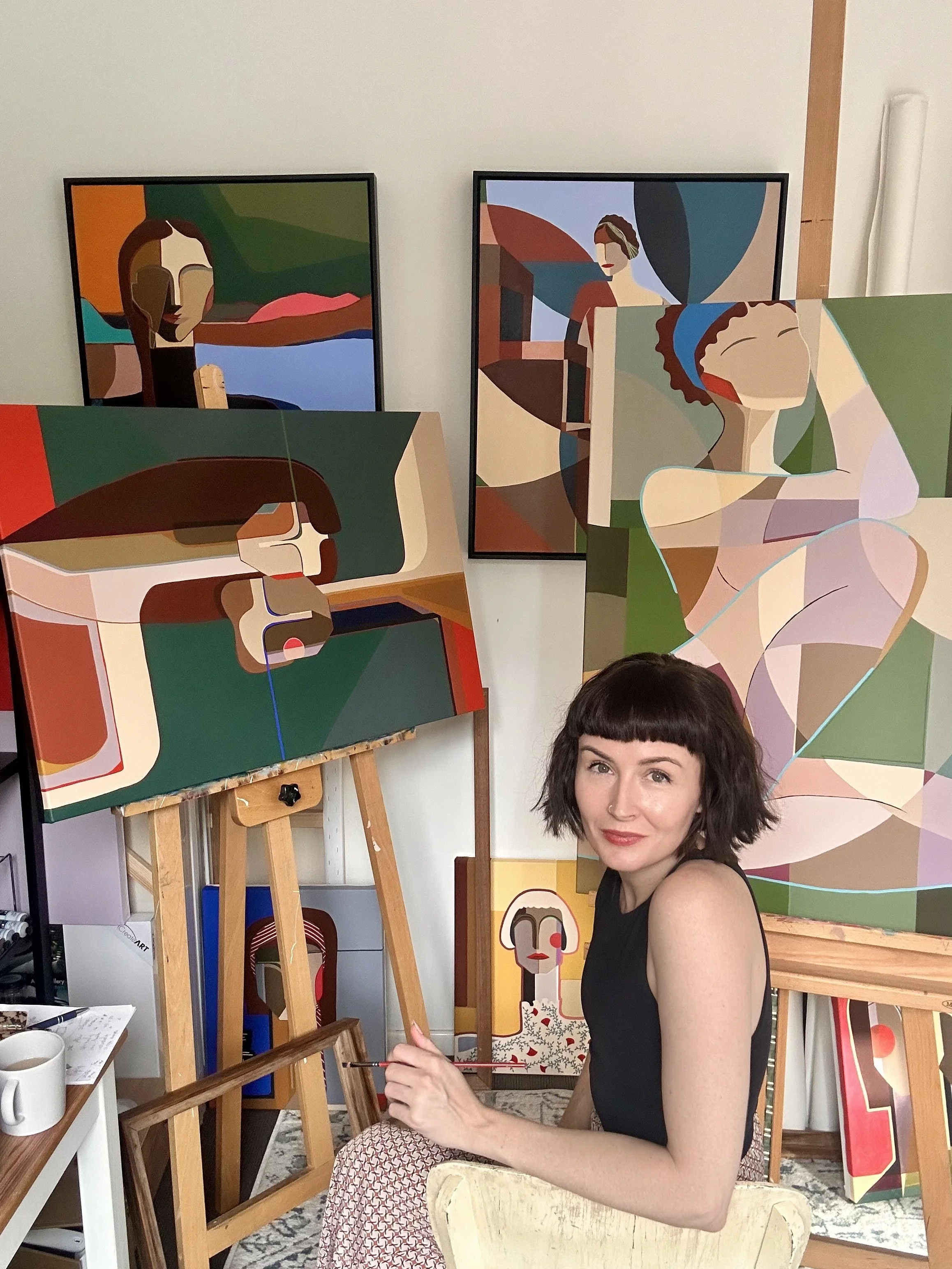 Collection of new original artworks showcasing this weekend by Brisbane artist Gina Ward for sale at Affordable Art Fair 2026.