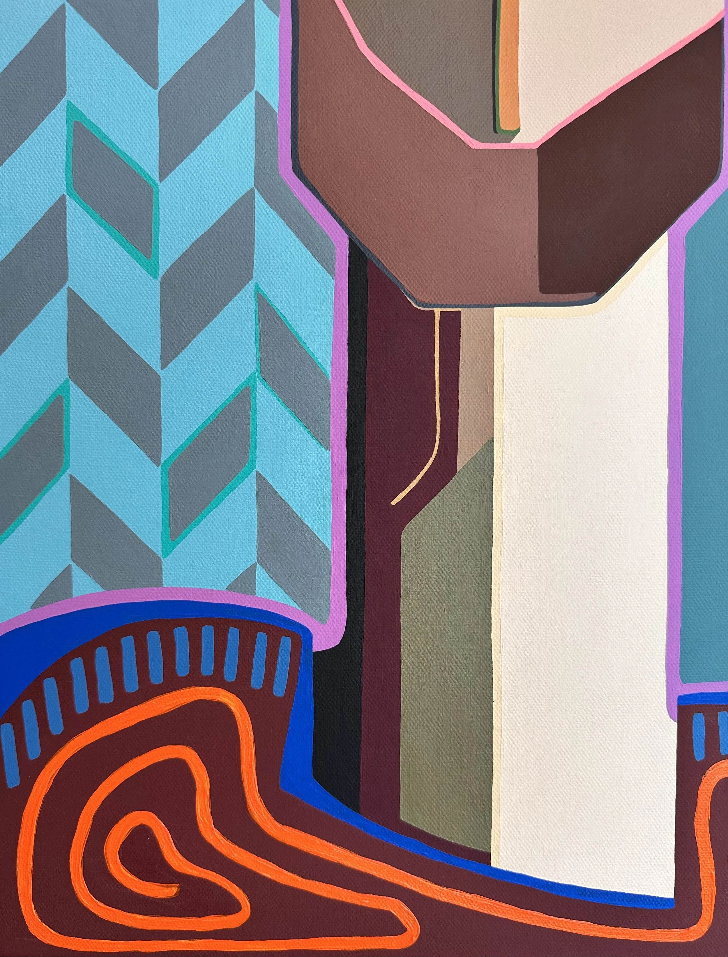 Contemporary female portrait artwork in warm neutral tones for high-end home styling and designer spaces.