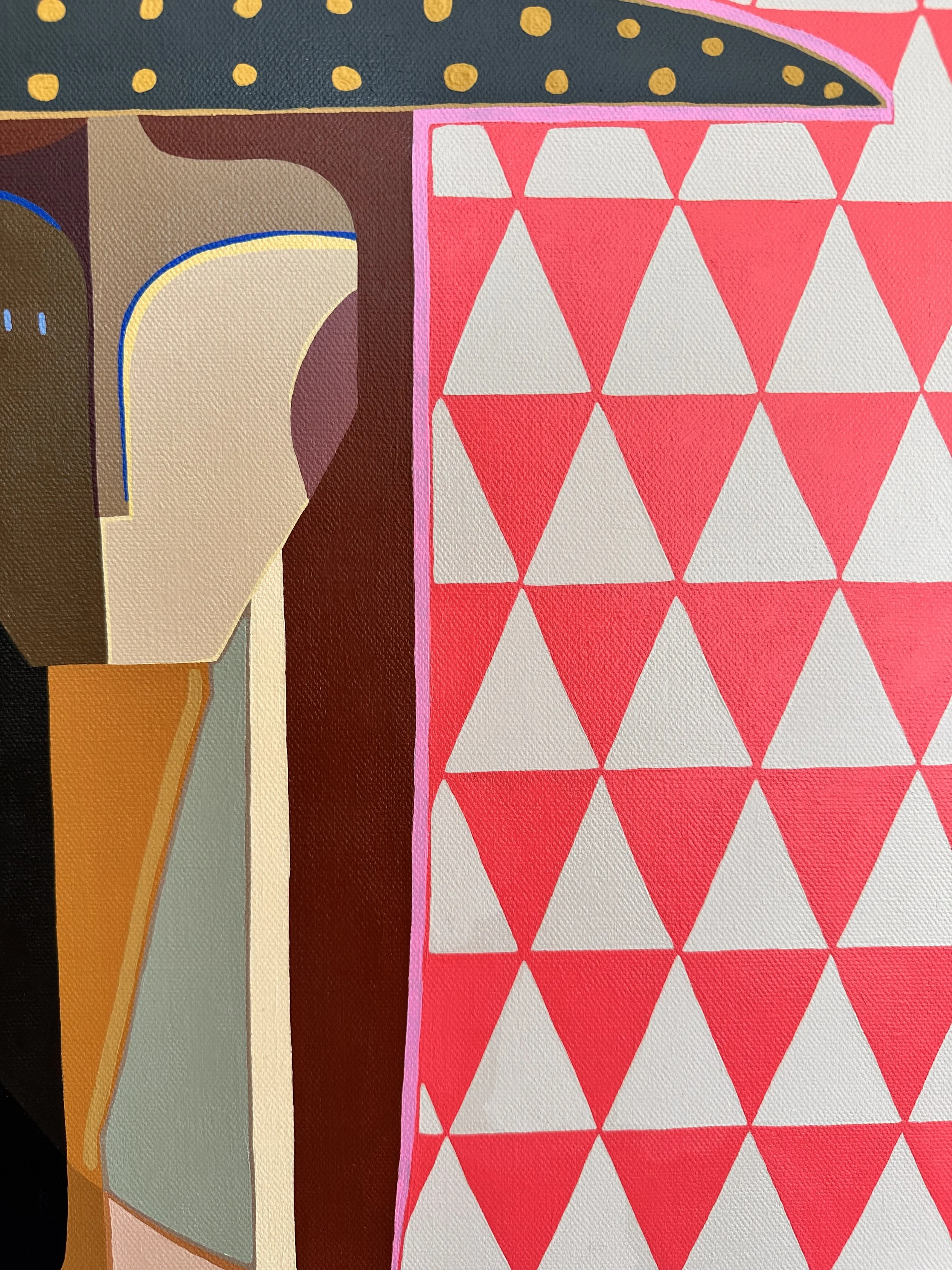 Luxury modern painting exploring pattern and connection for high-end interior designers.