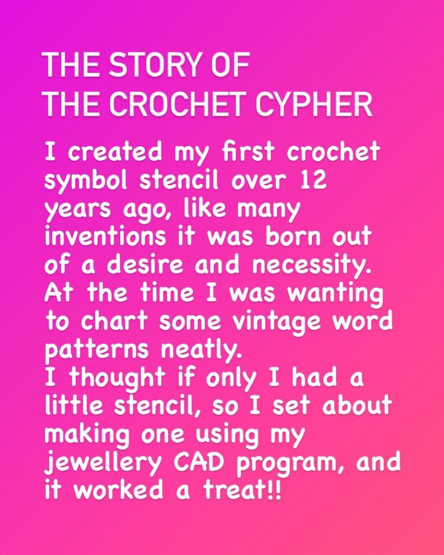 I created my first crochet symbol stencil over 12 years ago, like many inventions it was born out of a desire and necessity. At the time I was wanting to chart some vintage word patterns neatly. 
I thought if only I had a little stencil, so I set ab