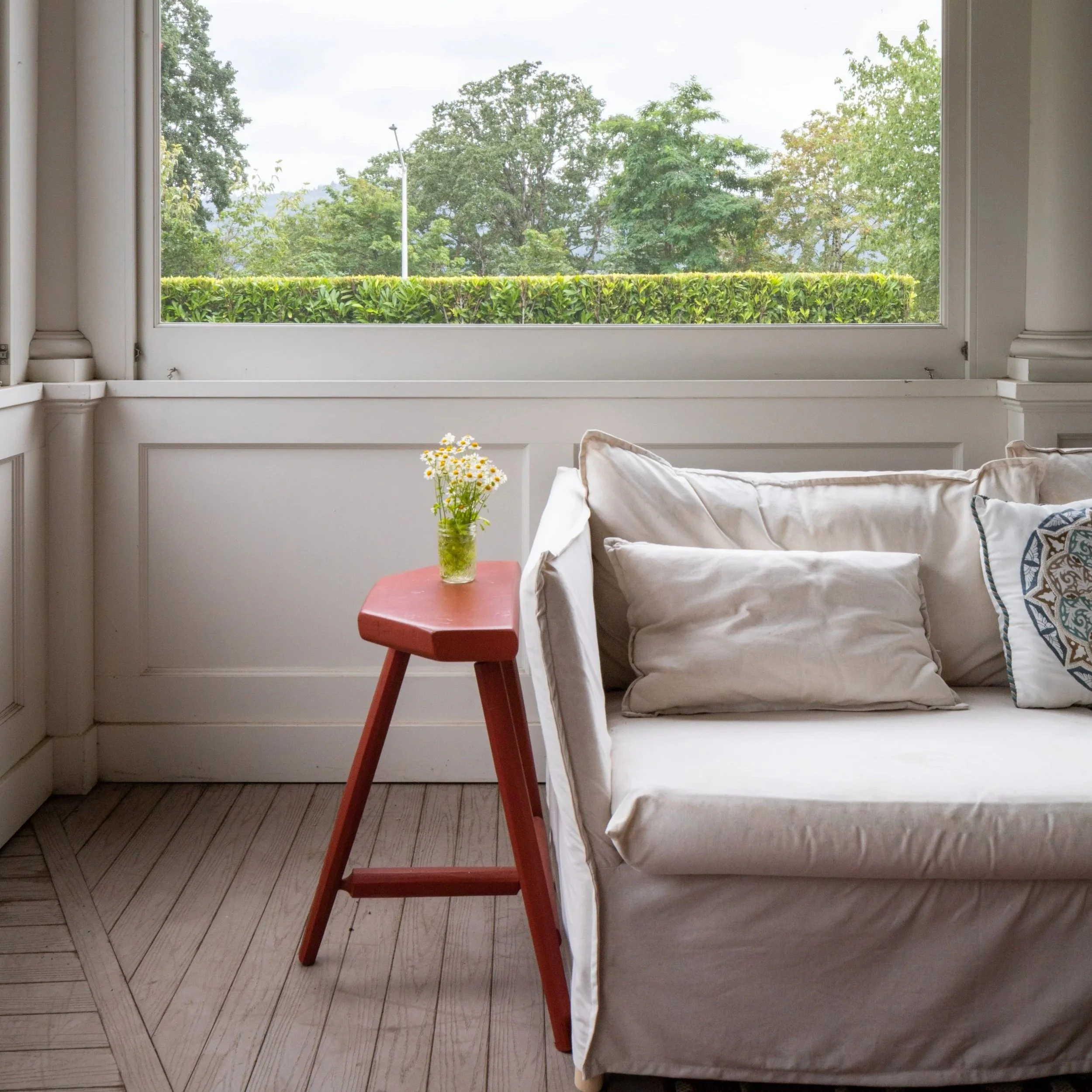 stool and porch