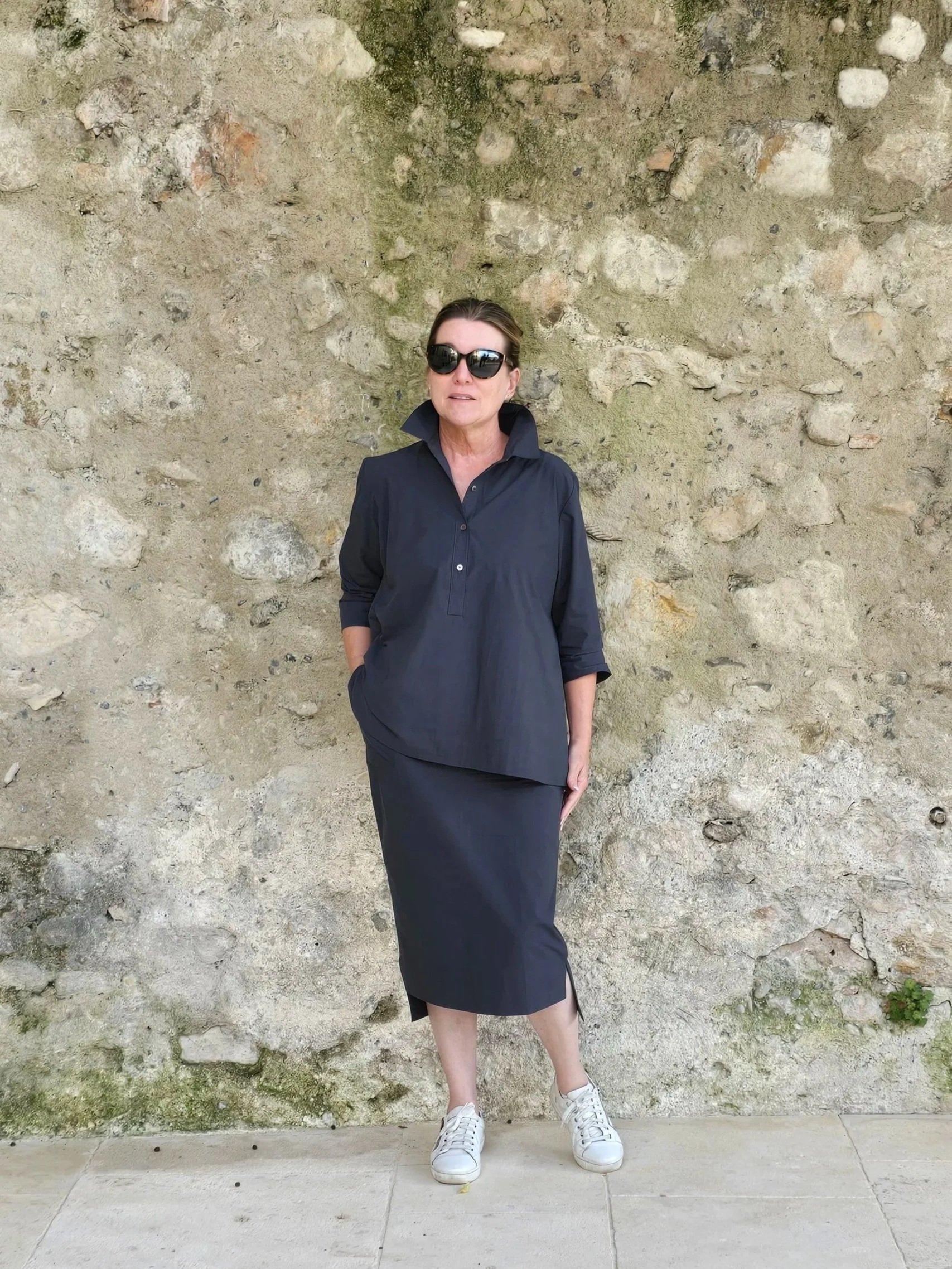 SWING POLO SHIRT IN INDIGO PAPER BAG COTTON