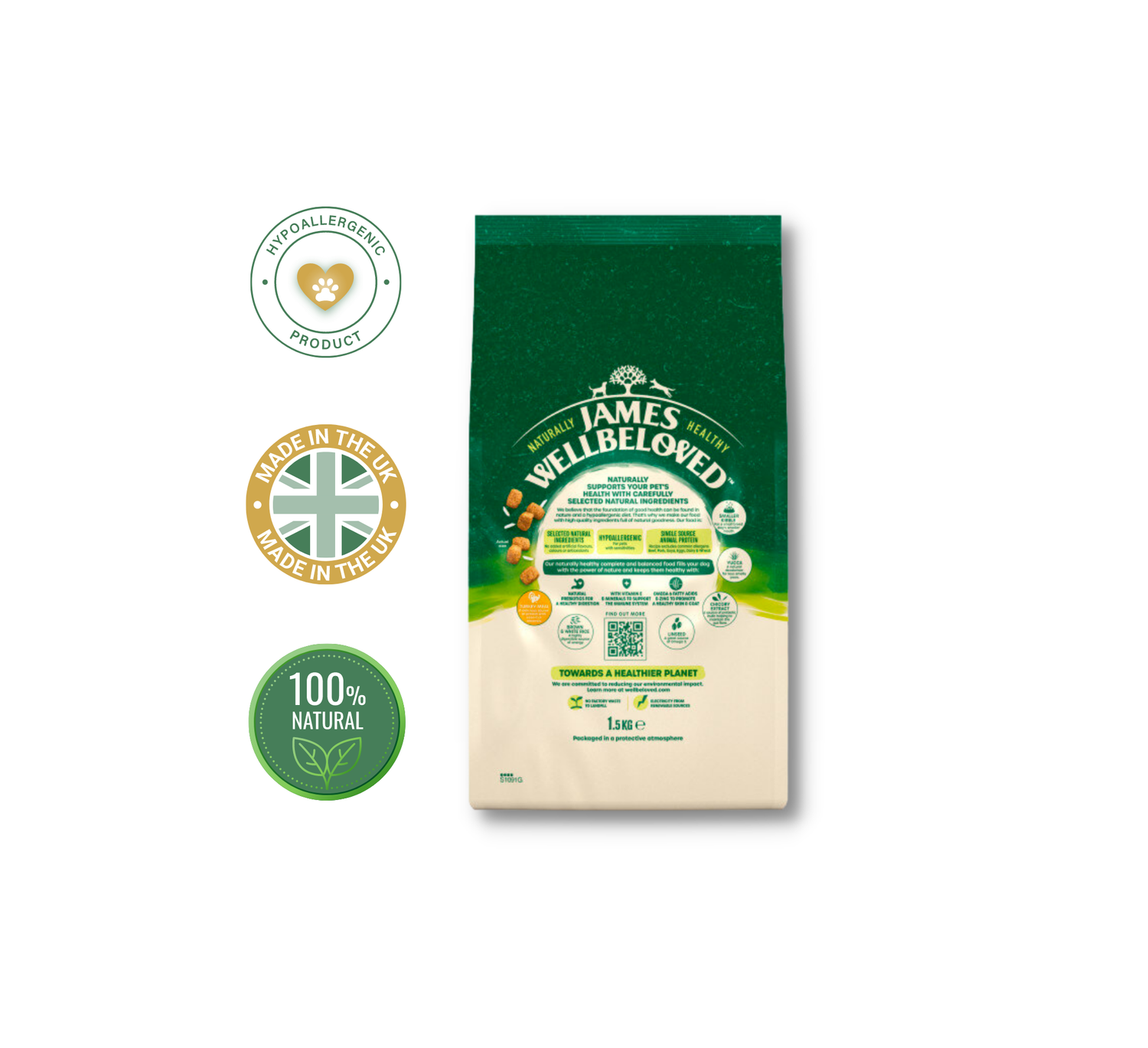 James Wellbeloved Small Breed Turkey Rice Dry Dog Food