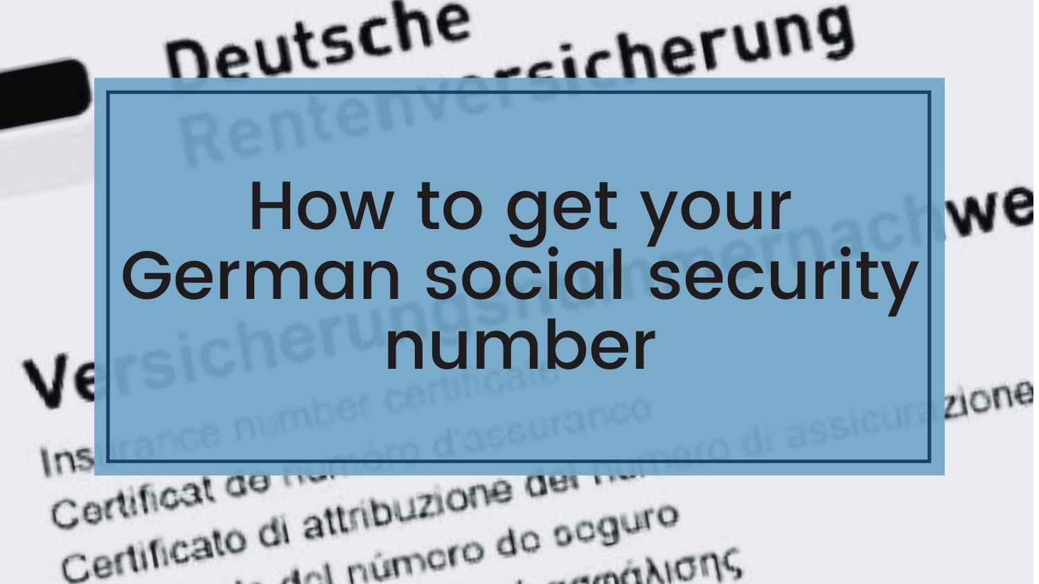 Social Security Number For Working In Germany HalloGermany