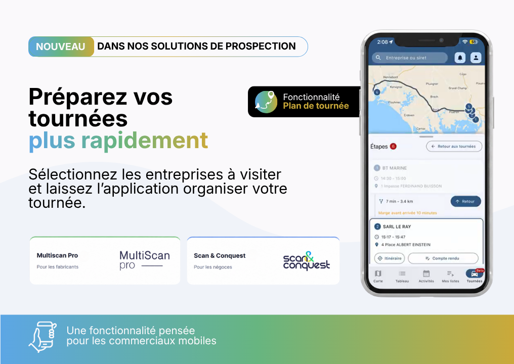 Nos solutions de prospection évoluent : découvrez la fonctionnalité “plans de tournée”