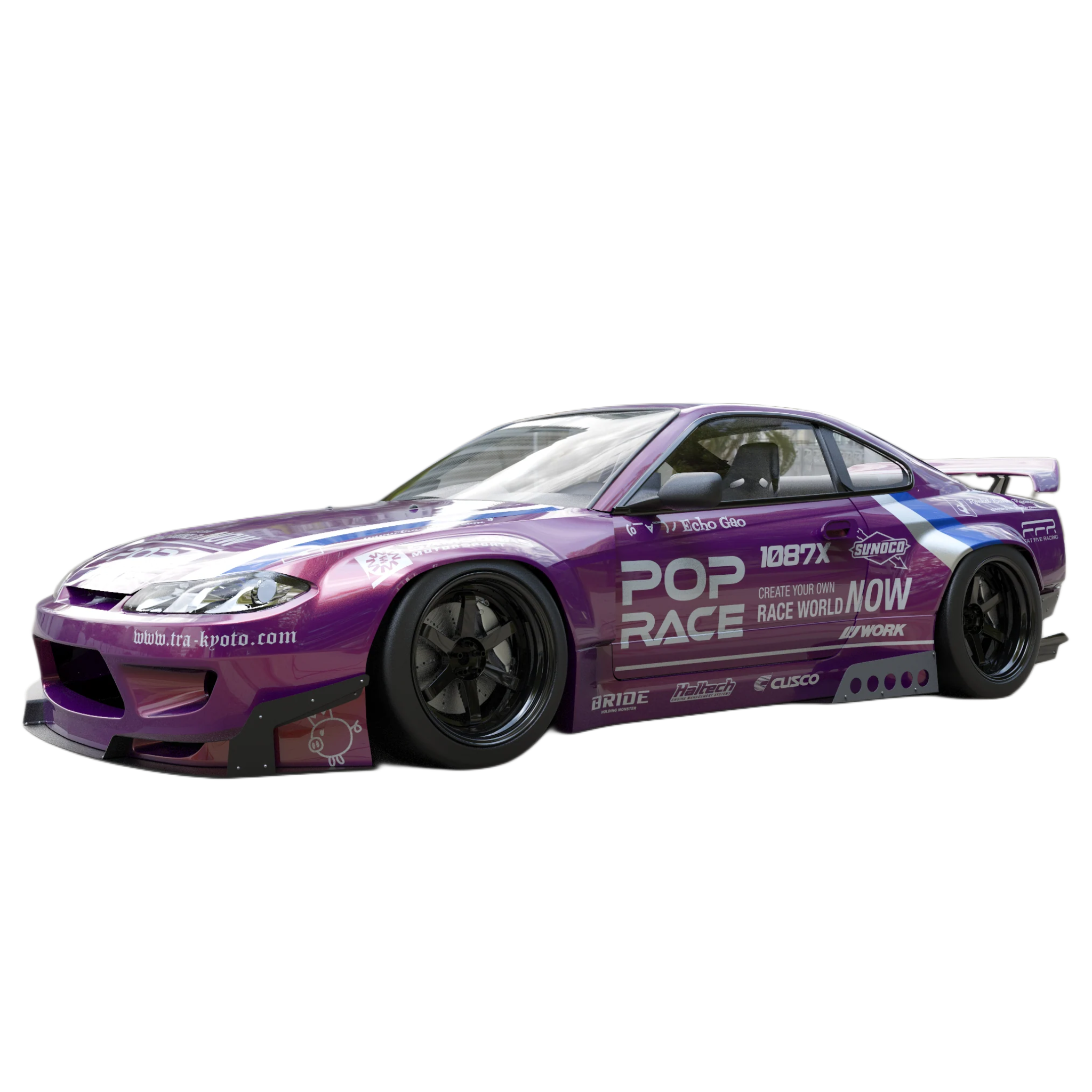 Pandem V2.5 Nissan Silvia S15 Widebody Kit + Mid-Rise Wing (1999–2003)