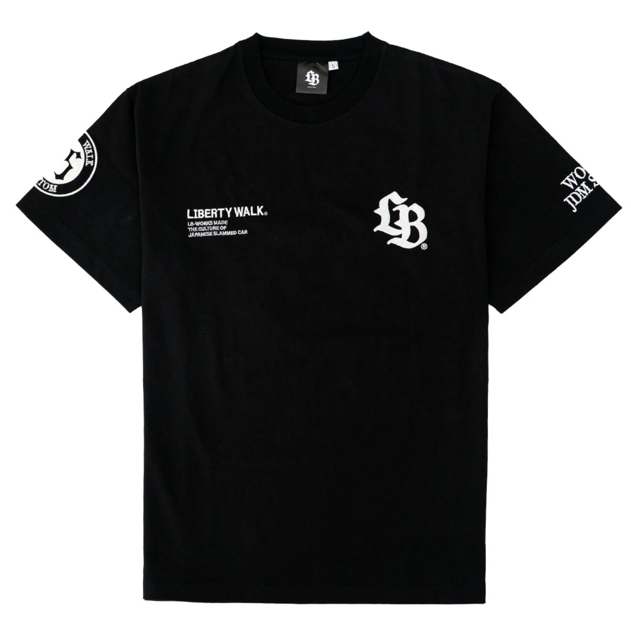 LIBERTY WALK Thorn Logo Embroidery Tee Black×White