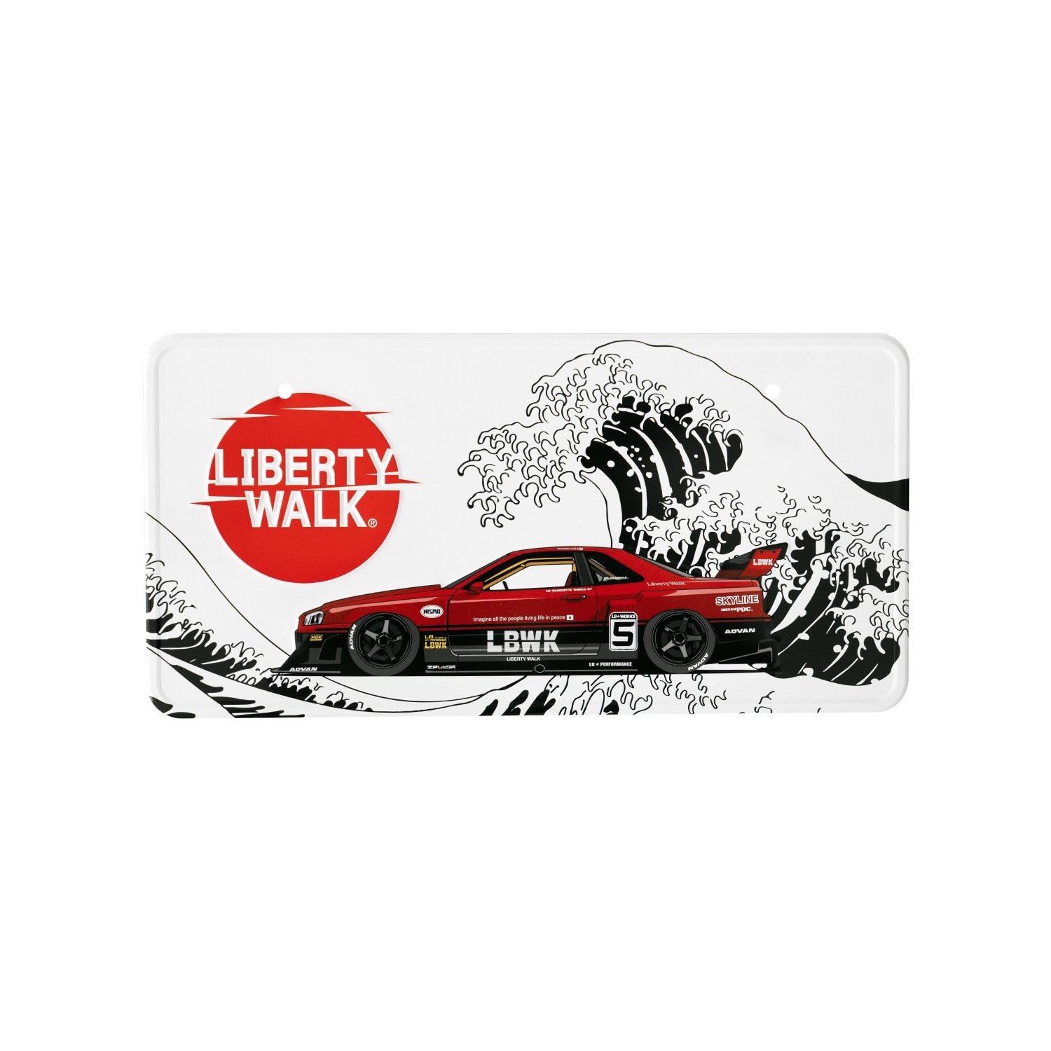 LIBERTY WALK Number Plate R34 Wave Monotone
