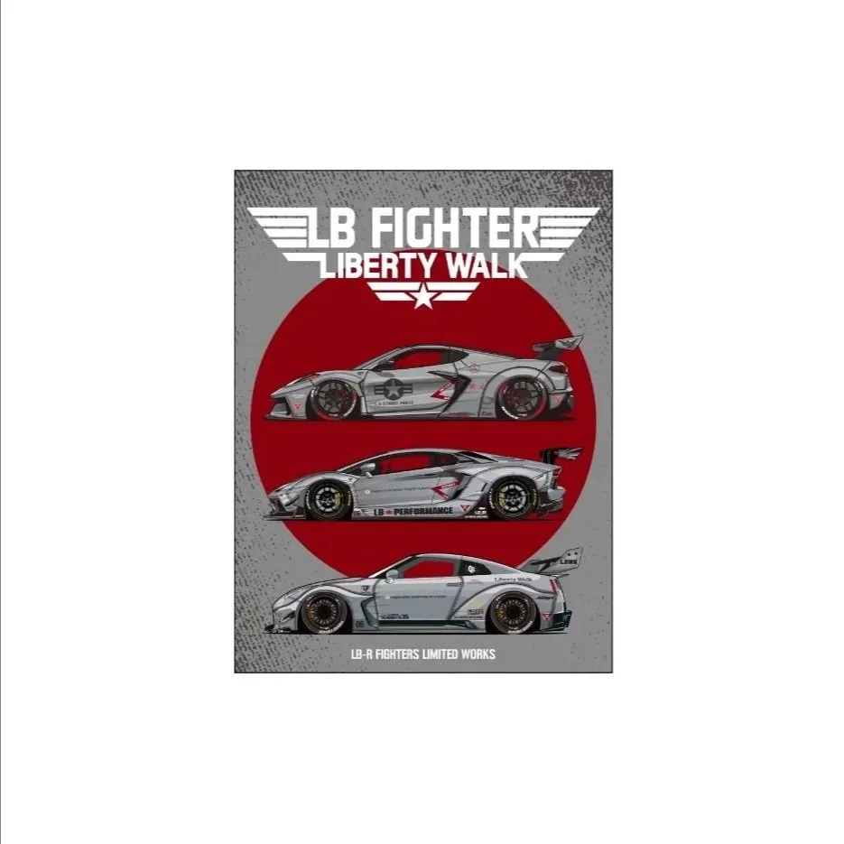 LIBERTY WALK LB Fighter Series Square Sticker