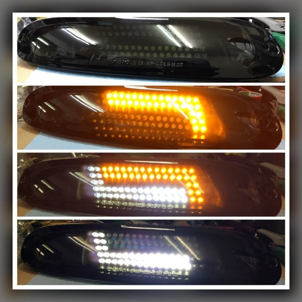 Car Shop GLOW LED Front Combination Lamps Ver.1  Smoked MAZDA MX-5 Roadster NA