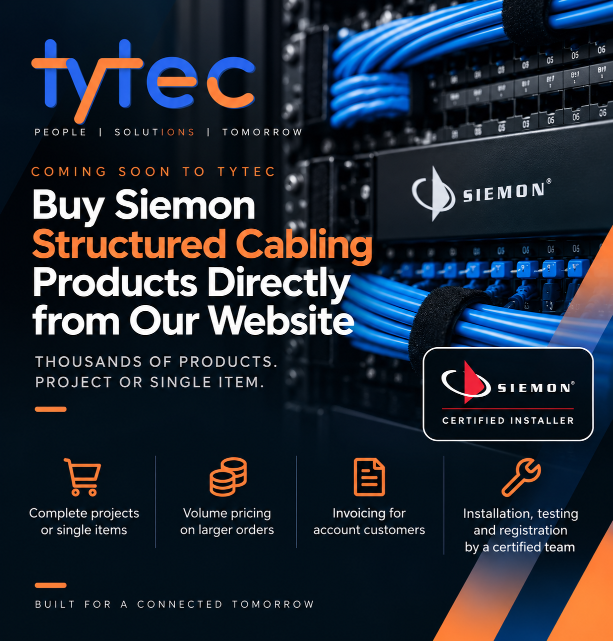 Coming Soon to TYTEC: Buy Siemon Structured Cabling Products Directly from Our Website